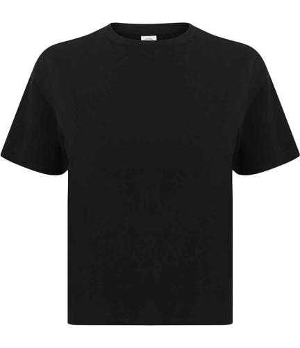 SF Ladies Cropped Boxy T-Shirt - BLK - S
